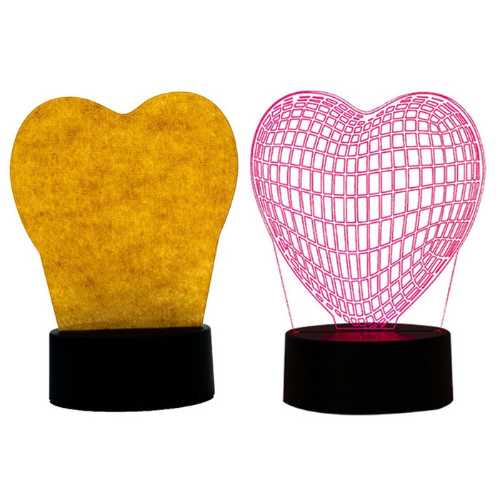 3D Heart Night Light - Color Changing LED Lamp