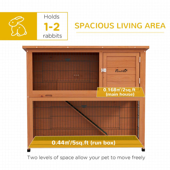 Premium Outdoor Rabbit Hutch - Spacious, Antiseptic, High-Quality, Orange