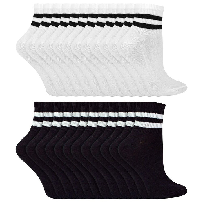 Sock Snob - 12 Pack Stripe Ankle Socks