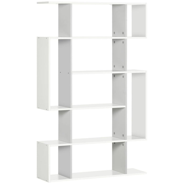 Premium 5-Tier Bookshelf: Stylish Modern Bookcase w/ 13 Open Shelves, White