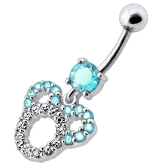 Fancy  Silver Dangling Belly Navel Ring