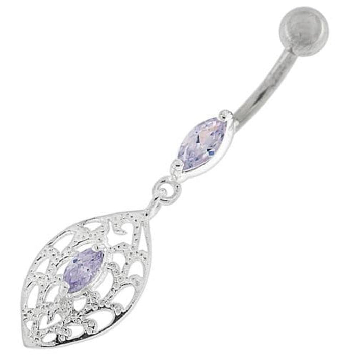 Fancy Ellipse Shape Dangling Belly Ring