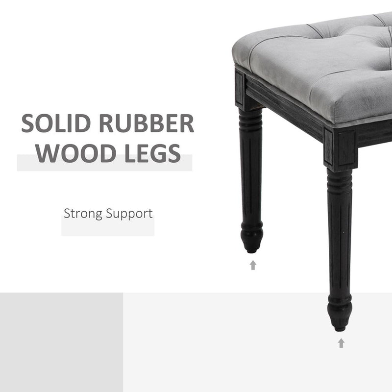 HOMCOM Fabric Bed End Bench Velvet Upholstered Tufted Accent Lounge Sofa