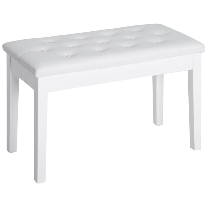 High-Quality Digital Keyboard Piano Bench Makeup Padded Seat Stool - White