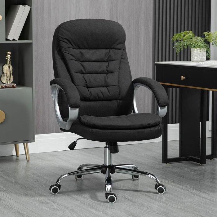 Premium Executive Office Chair | 360° Swivel Wheels | Adjustable Height | Black