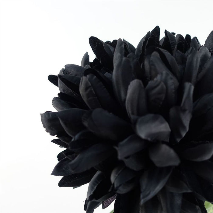 6x Black XL Reflex Chrysanthemum - Silk Petals - 75cm