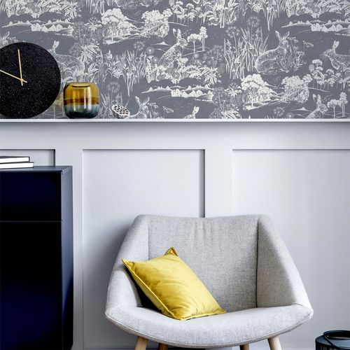 Meadow Hare Navy sw12 wallpaper
