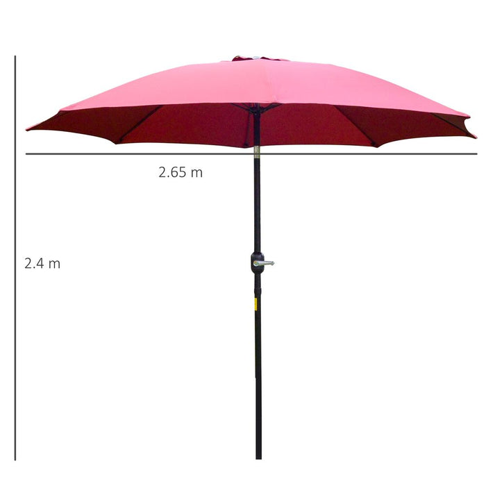 Premium Outsunny 2.6M Red Umbrella - High-Quality Shade Solution for Summer