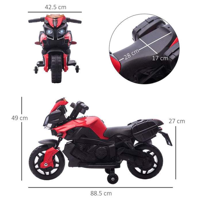 Premium 6V Electric Ride-On Toy Motorcycle for Kids - Red, 18-48 months. Battery powered, headlights, safe & easy assembly