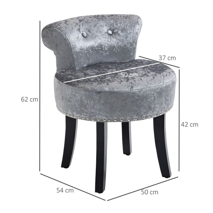 Elegant Grey Dressing Table Stool - Premium Quality & Comfortable Seating