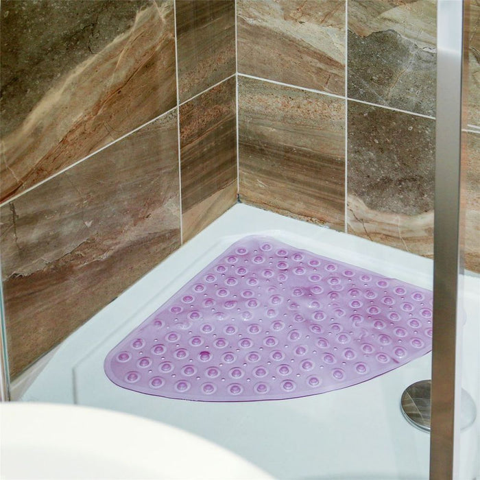 Safe Grip Corner Shower Mat Purple | Quality Rubber | Pukkr