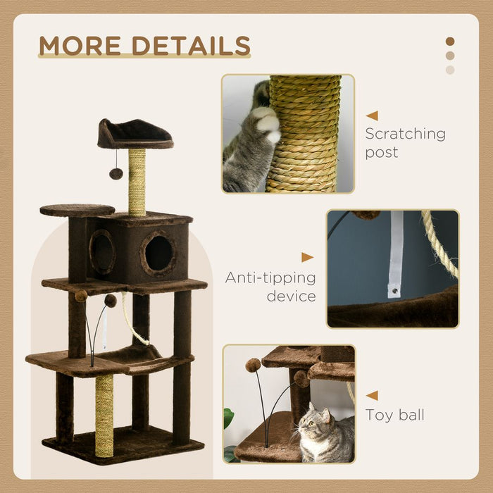 PawHut Modern Cat Tree - Scratching Posts, House, Hammock & More!