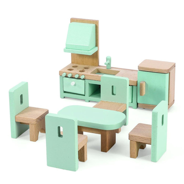 Premium Soka Room Playset - Best Quality Wooden Dollhouse Furniture - Hours of Creative Fun - Certified Safe - Ideal Gift