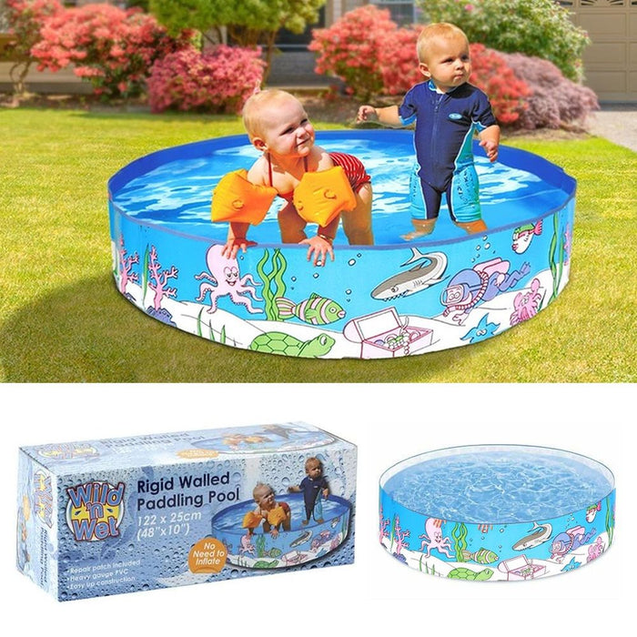 Inflatable Aquatic Paradise: Premium Ridgid Walled Paddling Pool 122x25cm