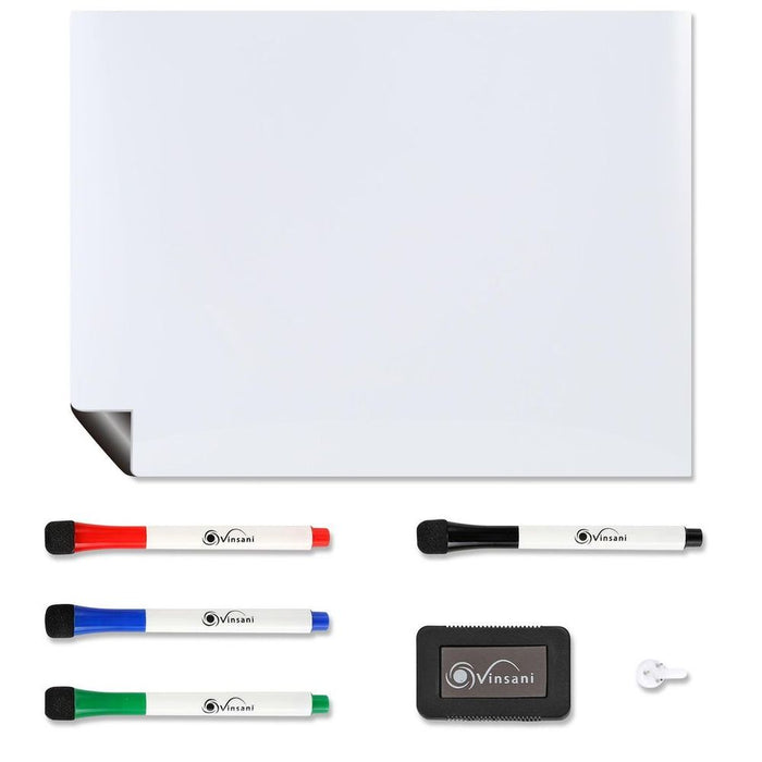 Premium Vinsani Magnetic Whiteboard 450x600 + 4 Markers & Eraser