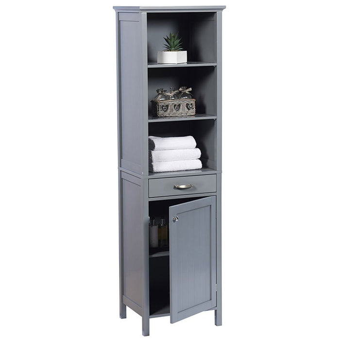 Tall Grey Storage Cabinet - Stylish Design, High-Quality Material - Perfect for Any Room - 47.5cm x 38cm x 170cm