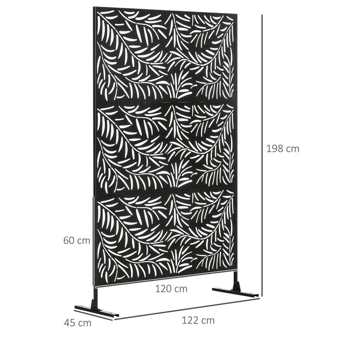 Outsunny 6.5FT Metal Outdoor Privacy Screen Panel - Stylish & Durable for Patio, Garden, and More!