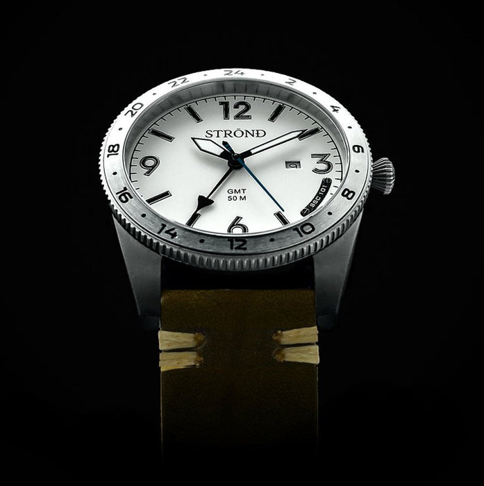 Strond SSC-101 24h GMT, All Stainless Steel & Cream Watch