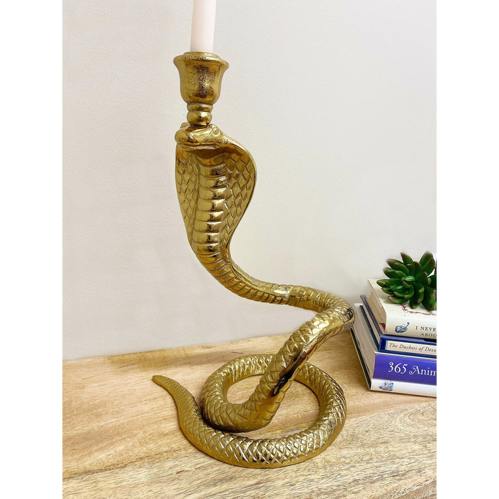 Snake Candle Holder: Large Gold, Realistic Detail, Statement Piece, High Quality