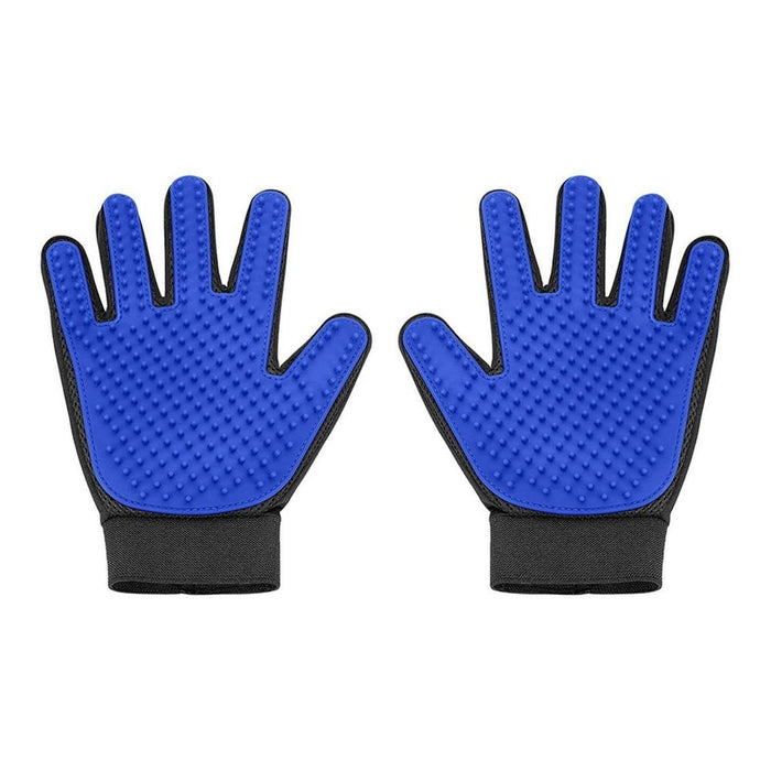 Cat And Dog Grooming Gloves 1 Pair - Blue