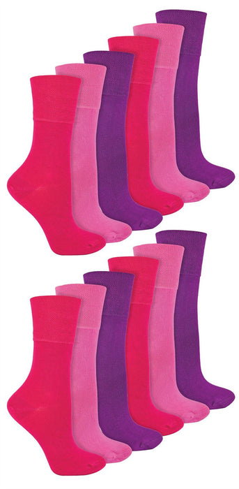 IOMI Footnurse - Ladies 12 Pair Bamboo Non Elastic Socks