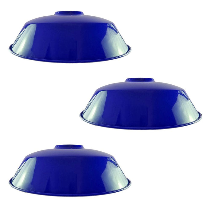 3 Pack Navy Blue Retro Vintage Lampshade Easy Fit E27/B22 Base Industrial Pendant