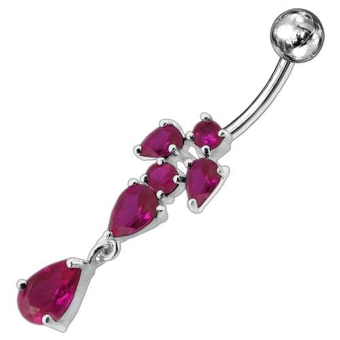 Fancy Jeweled Dangling Belly Ring Body Jewelry