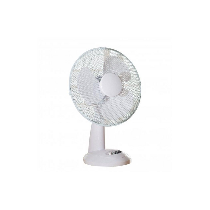 Daewoo 12" White Desk Fan - Stay Cool with Powerful Airflow - 3 Speed Settings - Ideal for Home or Office