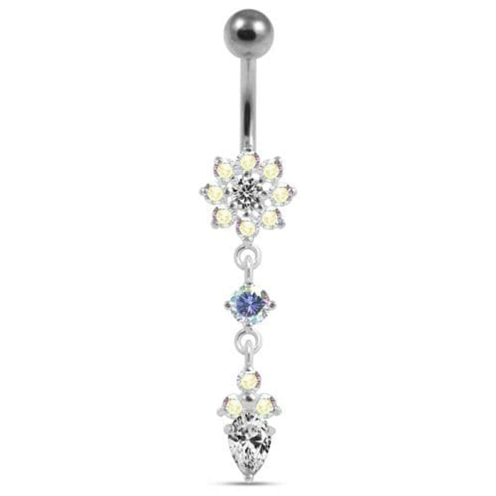 Fancy Flower Dangling Banana Belly Ring