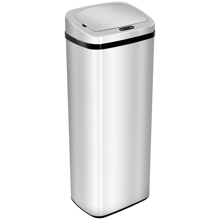 50L Motion Sensor ABS Rubbish Bin Siler/Black