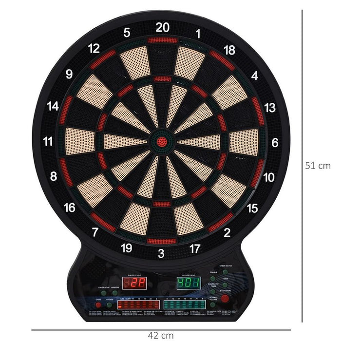 Elec Dartboard LED Digi Score 27 Games w/ 12 Soft Darts-Ready-to-Play-Multi Game-Fun for Home & Office