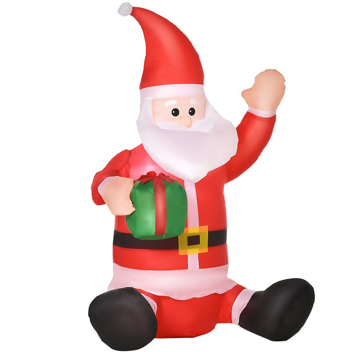 4ft Inflatable Christmas Santa Claus Gift with LED Xmas  Holiday Outdoor