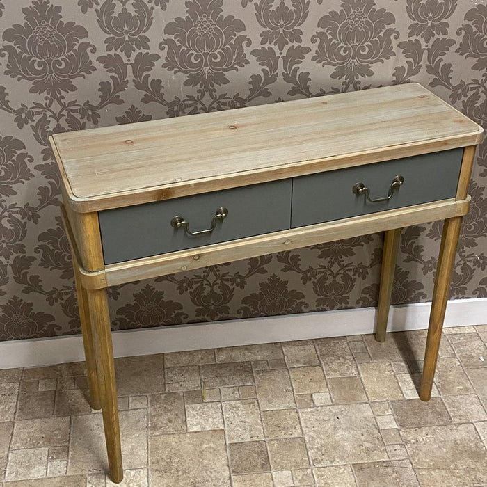 Premium Hand-Finished Wooden 2 Drawer Hall Table - 90cm