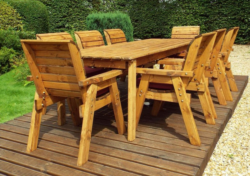 Premium Outdoor Dining Set: Eight Seater Rect Table + Armchairs