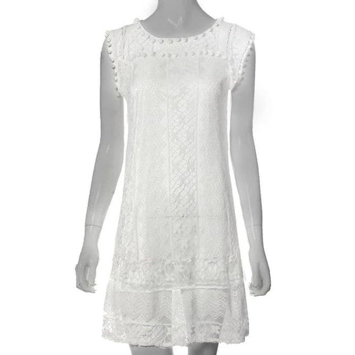 Flo Women's Mini Lace Summer Sleeveless Casual Dress or Midi Casual Dress