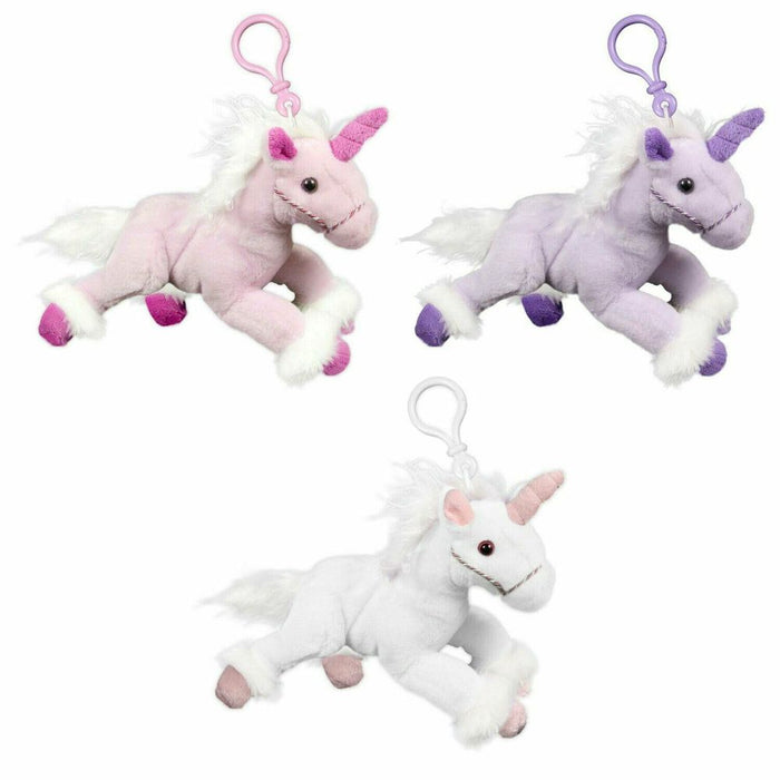 Deluxe 7" Stuffed Unicorn Pendant with Clip - Assorted Colors - Top Quality