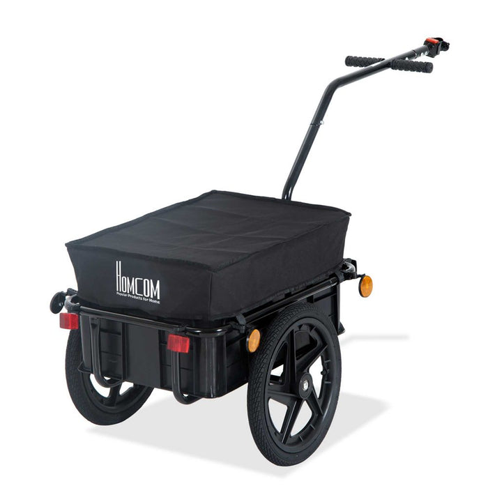 Premium Bike Trailer Stroller | Durable Cargo Trailer | Black | Steel Construction | Removable Storage Box | Sturdy & Safe | HOMCOM