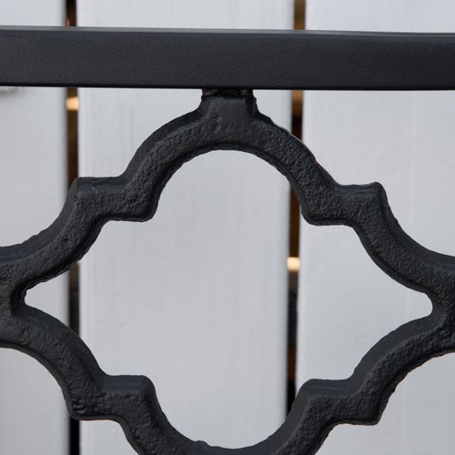 2-Seater Outdoor Garden Bench Antique Steel Armrest,