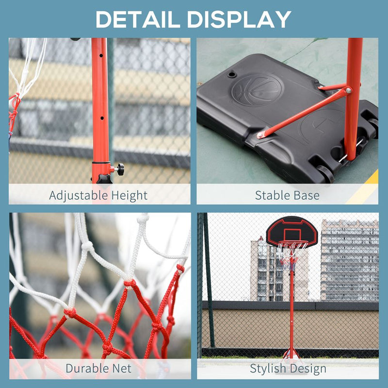 High-Quality Adjustable Basketball Hoop w/ Wheels - 200-250cm - Trusted Seller - Great for Kids HOMCOM