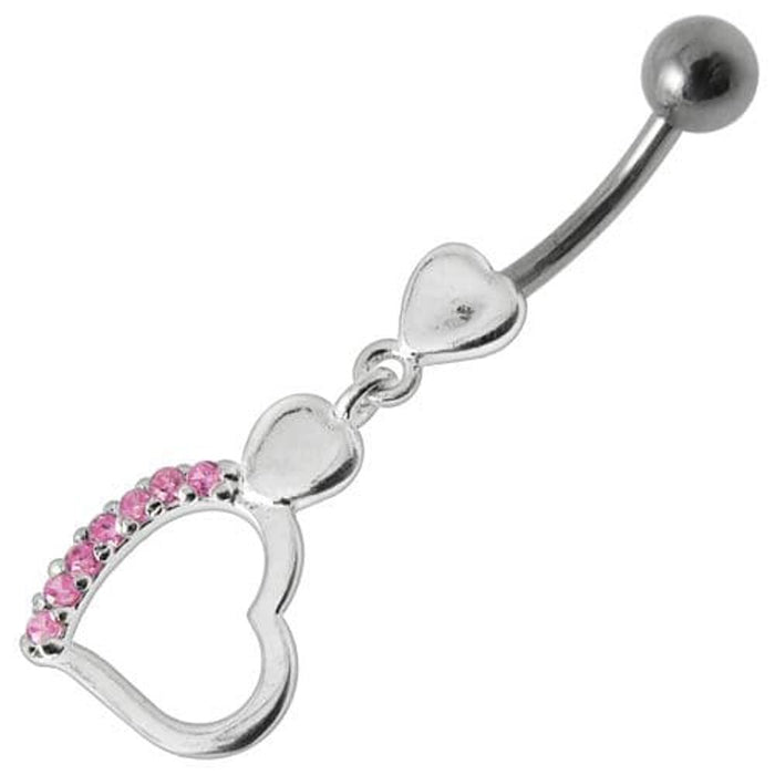 Fancy Single Heart Dangling Belly Ring