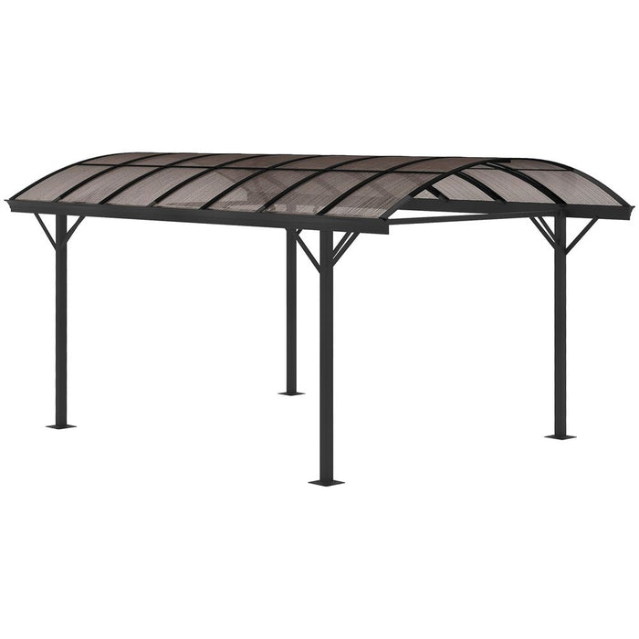 Premium 5x3m Hardtop Aluminum Gazebo Pergola | Brown | Polycarbonate Roof