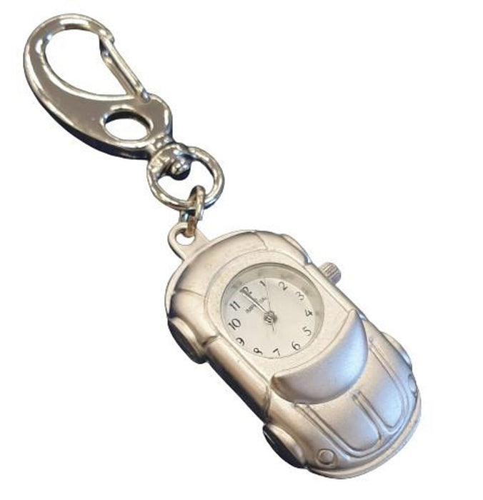 Gift Time Products Unisex Car Clock Keyring - Silver, Chrome Plated Alloy, Complete Packaging - CLEARANCE!