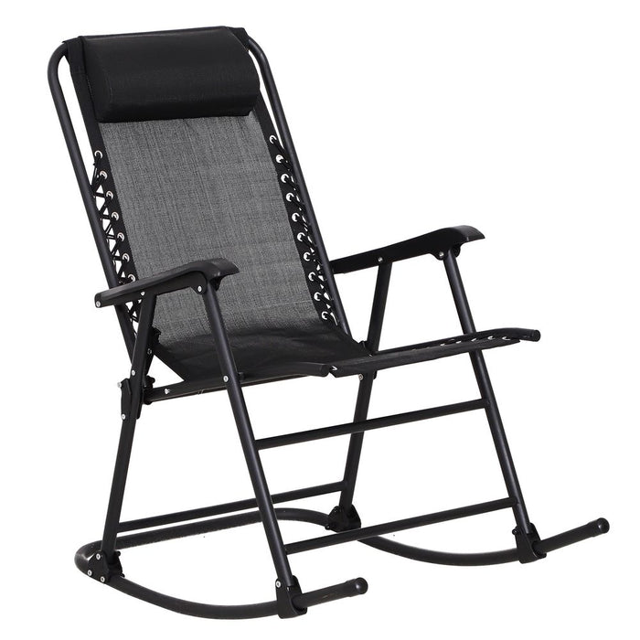 Outsunny Folding Rocking Chair - Outdoor Zero Gravity Chair for Ultimate Relaxation