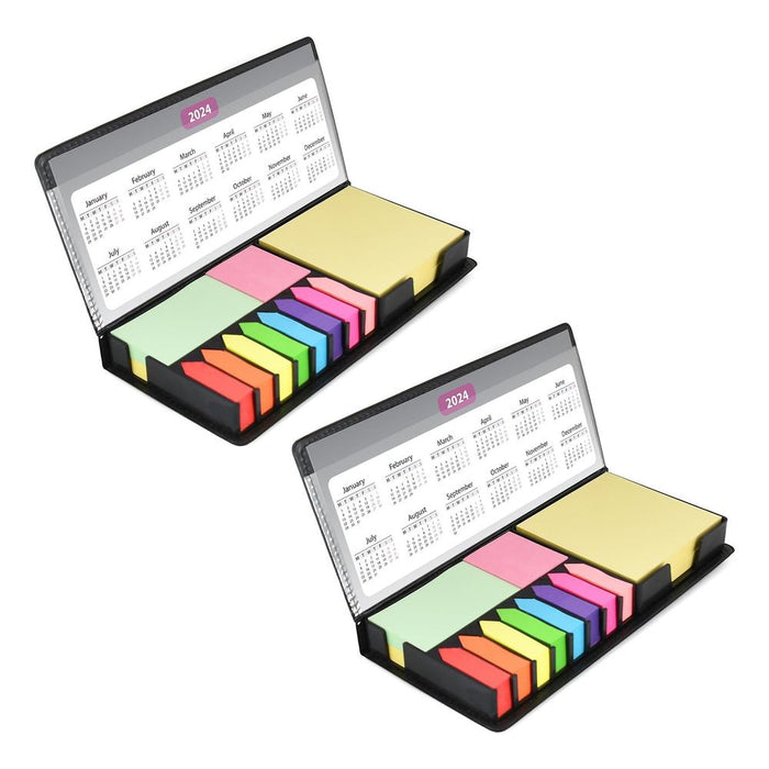 2024-2027 Sticky Notes Desk Calendar ZIZ000137 - Leather Look Set