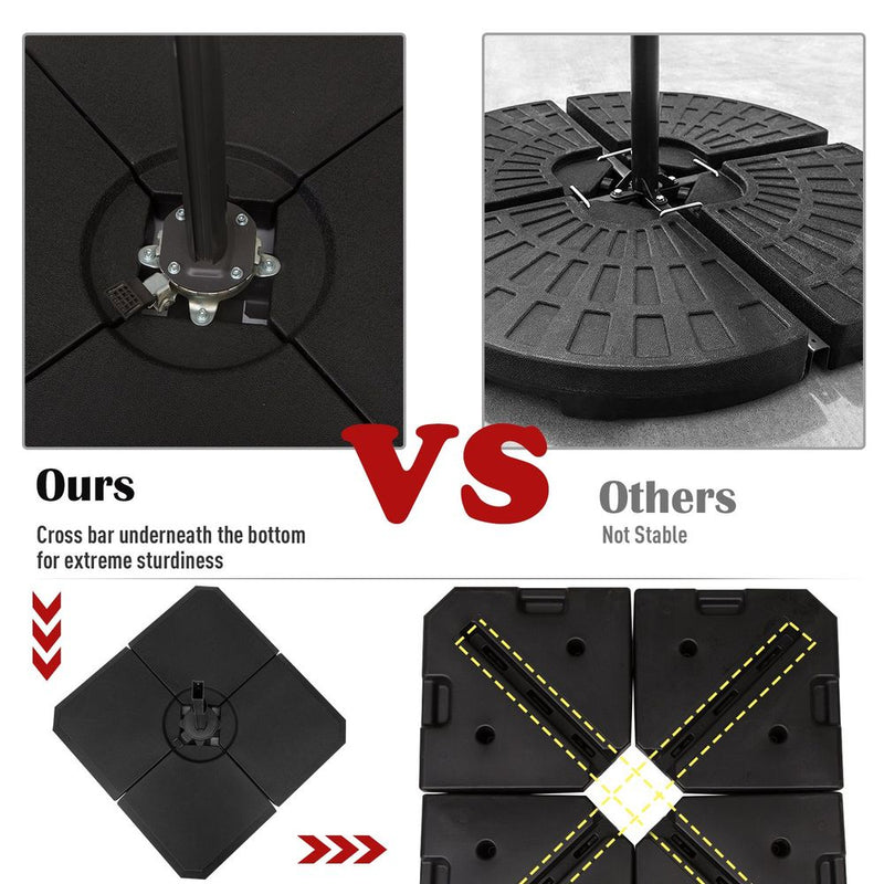 Heavy-Duty Sand & Water Fillable Black Parasol Base - Easy Assembly & Superior Quality