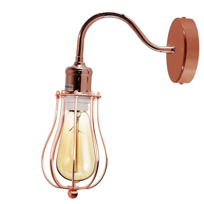 Modern Industrial Wall Light Rustic Sconce Lamp Metal Cage Shade | Indoor Fixture for Home, Cafe, Bar | Best Quality