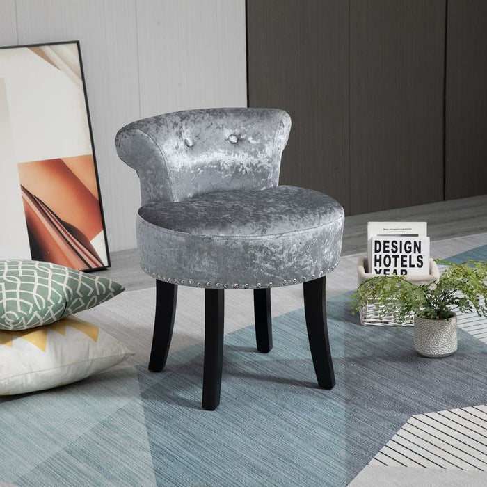 Elegant Grey Dressing Table Stool - Premium Quality & Comfortable Seating