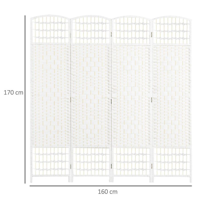 Premium HOMCOM Folding Room Divider - Stylish 4 Panel Privacy Screen, 170cm, White