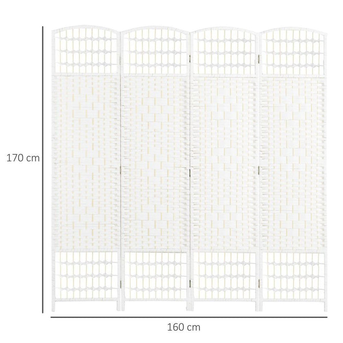 Premium HOMCOM Folding Room Divider - Stylish 4 Panel Privacy Screen, 170cm, White