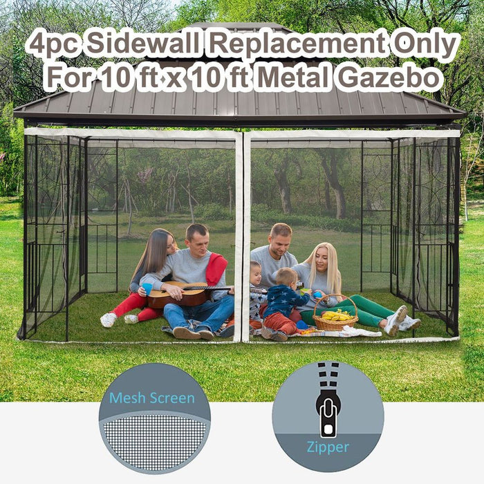 Premium Universal Gazebo Mesh Netting - High-Quality Replacement Screens - Perfect Fit for 10' x 13' Models